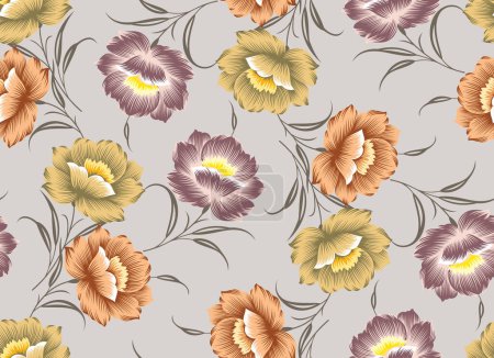 Photo for Seamless vector textile flower pattern design - Royalty Free Image