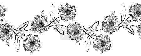 Photo for Seamless vector floral vine border - Royalty Free Image