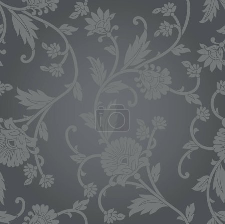 Photo for Seamless gradient floral wallpaper pattern design - Royalty Free Image