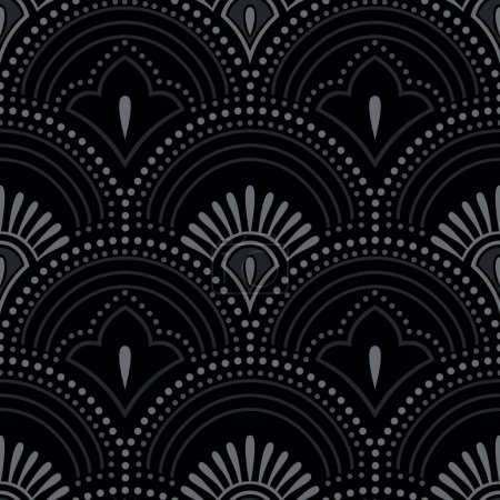 Photo for Seamless dark vector wallpaper pattern design - Royalty Free Image
