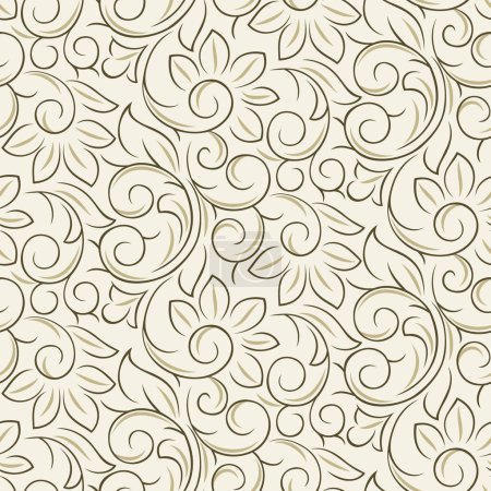Photo for Seamless swirly flower pattern design - Royalty Free Image