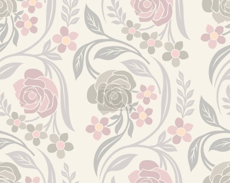 Photo for Seamless vector rose flower surface pattern design - Royalty Free Image
