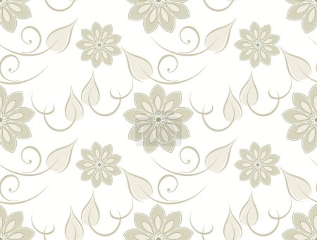 Photo for Seamless swirly flower wallpaper pattern design - Royalty Free Image