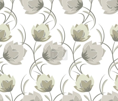 Photo for Seamless cute vector floral pattern design - Royalty Free Image