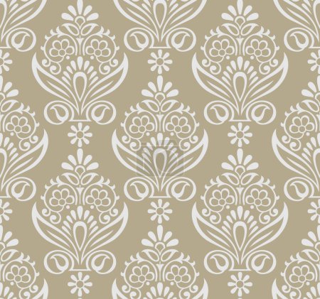 Photo for Seamless damask wallpaper pattern design - Royalty Free Image
