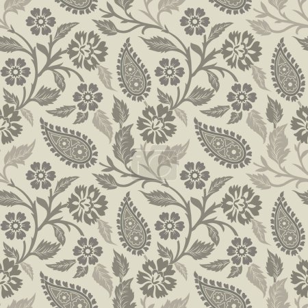 Seamless vector traditional Asian paisley pattern design