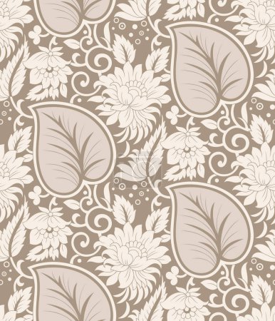 Photo for Seamless vintage textile flower pattern design - Royalty Free Image