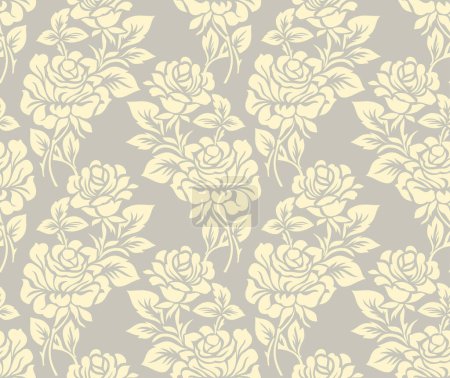 Photo for Seamless vector rose flower wallpaper design - Royalty Free Image