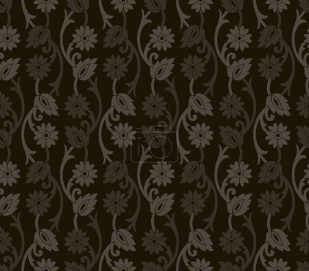 Photo for Seamless dark floral wallpaper pattern design - Royalty Free Image