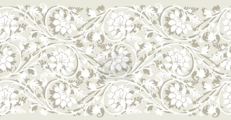 Photo for Seamless abstract vector floral border design - Royalty Free Image