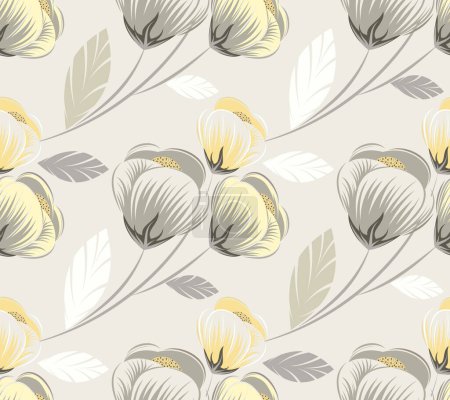 Photo for Seamless abstract tulip flower pattern design - Royalty Free Image