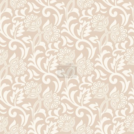 Photo for Seamless swirly Asian floral pattern design - Royalty Free Image