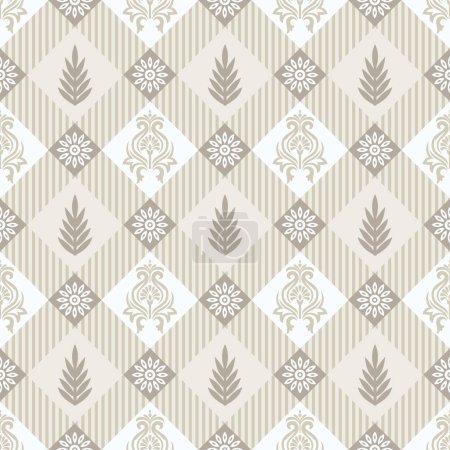 Photo for Seamless checkered pattern with Asian design element - Royalty Free Image