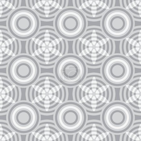 Photo for Seamless grey geometrical floral pattern design - Royalty Free Image