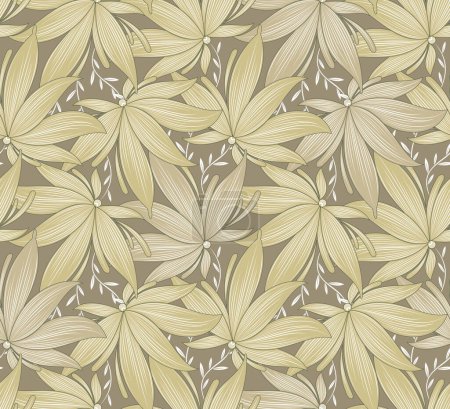 Photo for Seamless vector leaves wallpaper pattern design - Royalty Free Image