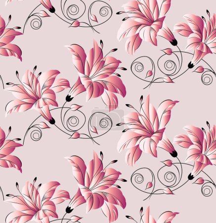 Photo for Seamless vector shoe flower pattern design - Royalty Free Image