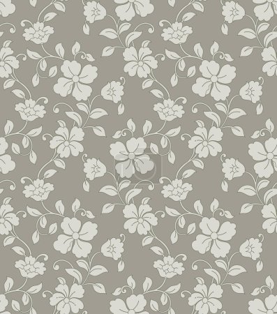 Photo for Seamless simple vector floral pattern design - Royalty Free Image