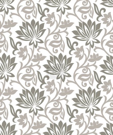 Photo for Seamless vector lotus flower wallpaper pattern design - Royalty Free Image