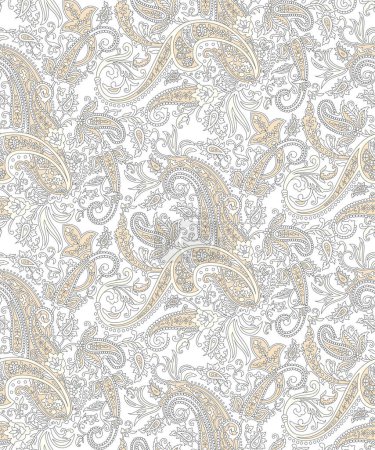 Photo for Seamless Asian silky paisley pattern design - Royalty Free Image