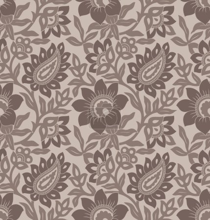Photo for Traditional Asian brown paisley pattern design - Royalty Free Image