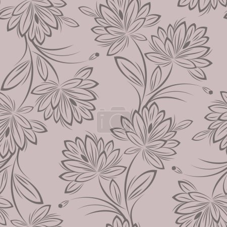 Photo for Seamless vector stroke flower pattern design - Royalty Free Image