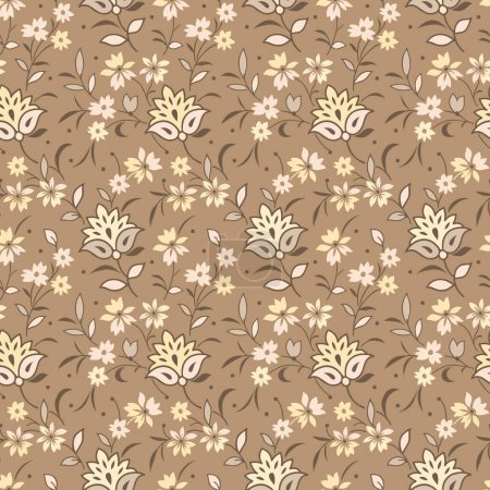Photo for Seamless brown floral pattern design - Royalty Free Image