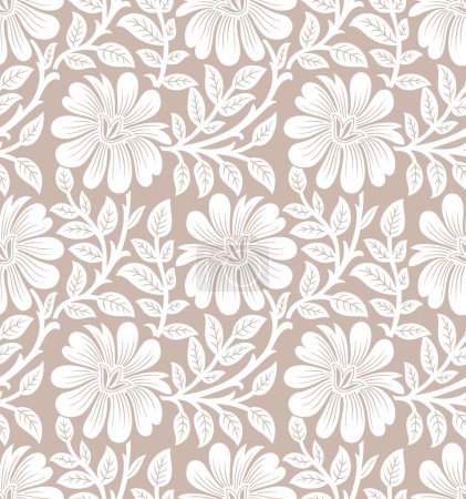 Motif floral textile vectoriel sans couture