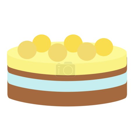 Téléchargez les illustrations : Gâteau de Pâques Simnel dans le style de dessin animé isolé sur fond blanc. - en licence libre de droit