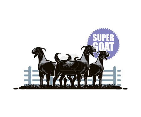 SUPER GOAT LOGO, silhouette of big and strong ram