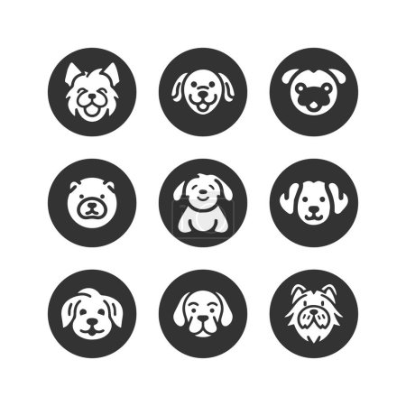 Illustration for Dog silhouette vector cartoon logo set - Royalty Free Image
