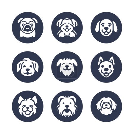 Illustration for Dog silhouette vector cartoon logo set - Royalty Free Image