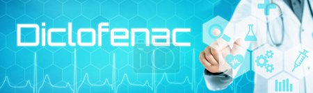 Doctor touching an icon on a futuristic interface - Diclofenac