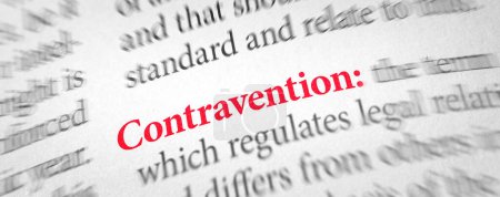 Definición del término Contravention in a dictionary