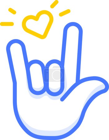 Illustration for Love hand sign icons sign and emoji - Royalty Free Image