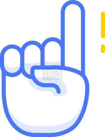 Ilustración de Índice apuntando hacia arriba icono de la mano pegatina emoji - Imagen libre de derechos