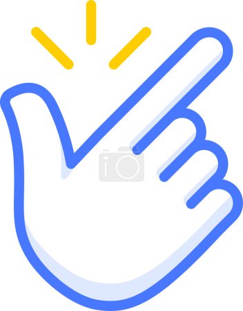 Illustration for Easy to use hand sign emoji sticker - Royalty Free Image