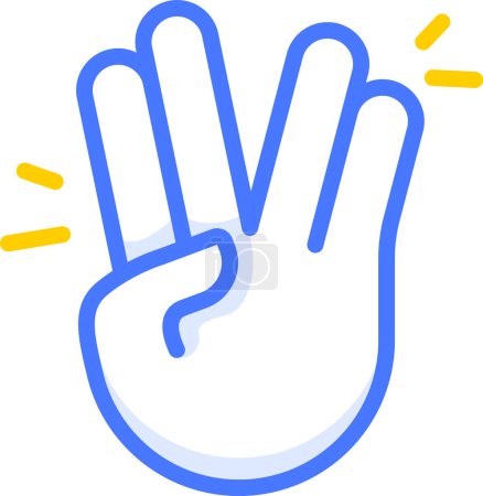 Illustration for The spocker hand emoji sticker icon - Royalty Free Image