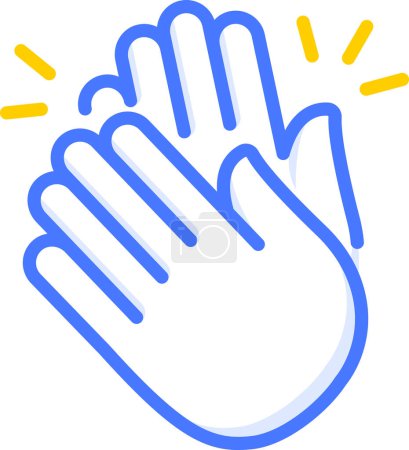 Illustration for Clapping hands emoji icon sticker - Royalty Free Image