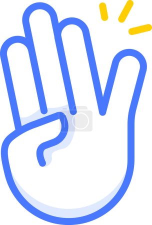 Illustration for The rocker hand emoji sticker icon - Royalty Free Image