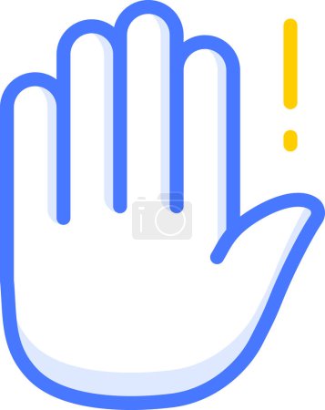 Illustration for Stop hand emoji sticker icon - Royalty Free Image