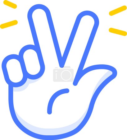 Illustration for Peace hand sign hand emoji sticker icon - Royalty Free Image