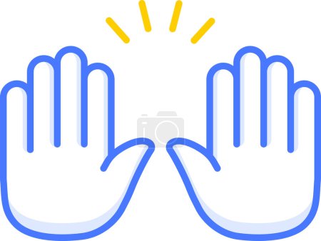 Illustration for Raising hands emoji sticker icon - Royalty Free Image
