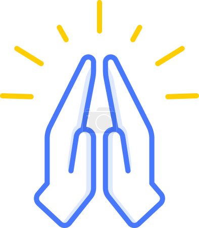 Illustration for Prayer namaste hand emoji sticker icon - Royalty Free Image