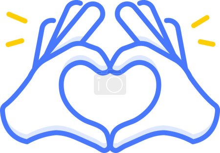 Illustration for Heart hands emoji sticker icon - Royalty Free Image