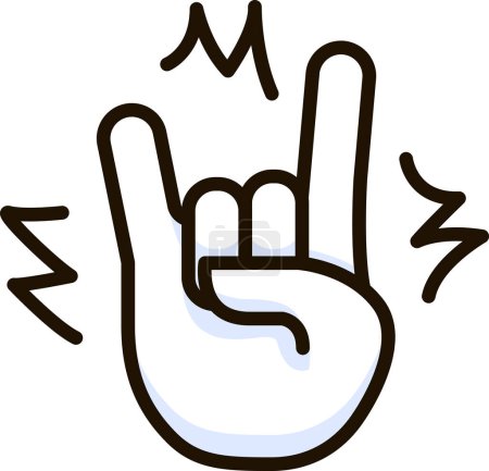 Ilustración de Diablo cuerno rock divertido emoji icono pegatina - Imagen libre de derechos