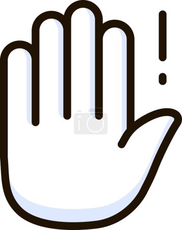 Illustration for Stop hand icon emoji sticker - Royalty Free Image
