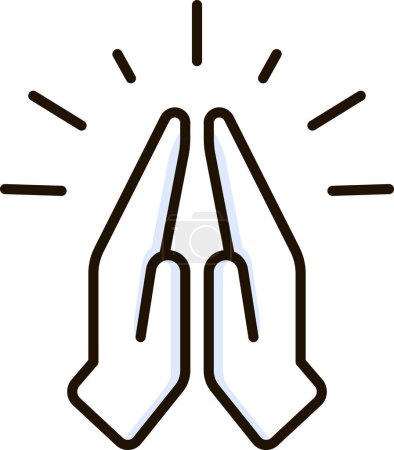 Illustration for Prayer namaste icon emoji sticker - Royalty Free Image