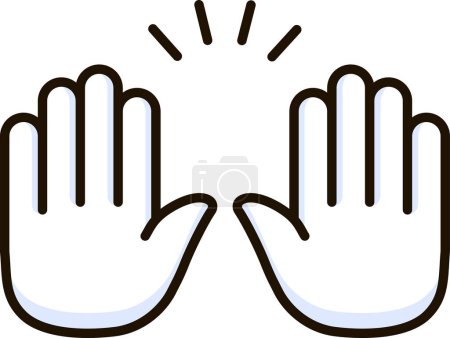 Illustration for Raising hands icon emoji sticker - Royalty Free Image