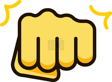 Illustration for Fisted hand icon emoji sticker - Royalty Free Image