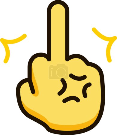 Illustration for Middle finger icon emoji sticker - Royalty Free Image